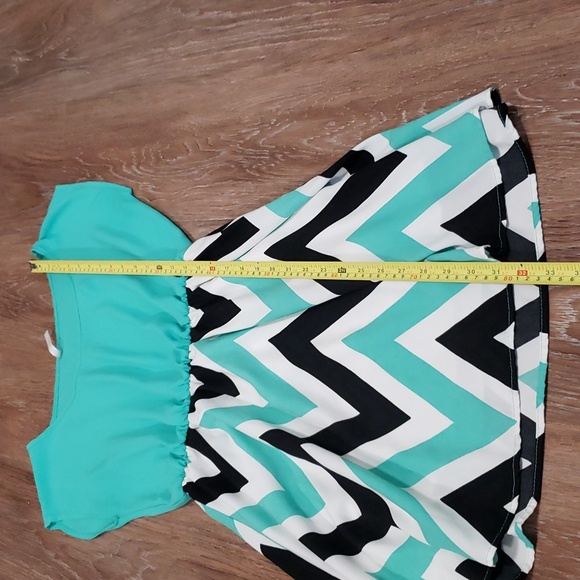 My Story Geometric Print Colorful Coastal Fit Flare Dress - Picture 3 of 6